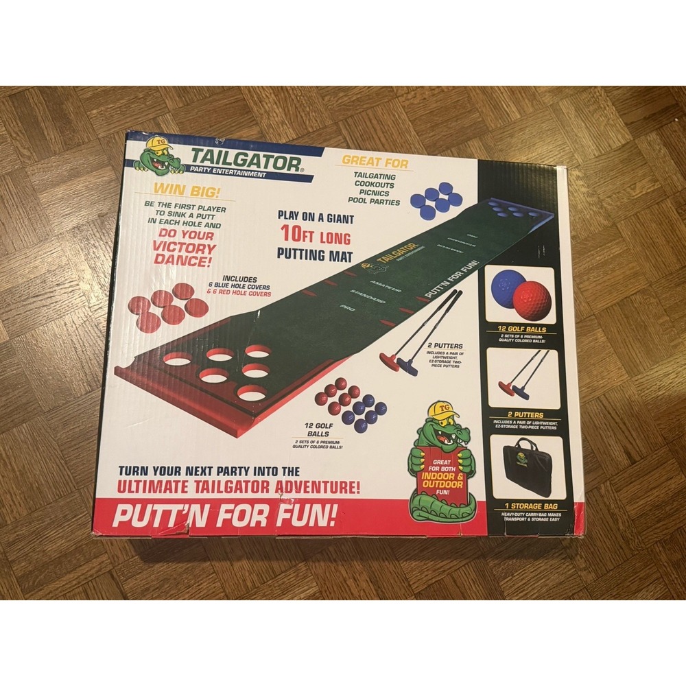Tailgator Putt'n For Fun Golf Putting Mat Game NIB Brand New Sealed Party Set